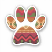 Aztec Pattern Dog Paw Aufkleber (Vorderseite)