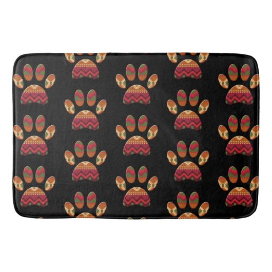 Aztec Pattern Dog Paw Badematte (Vorderseite)