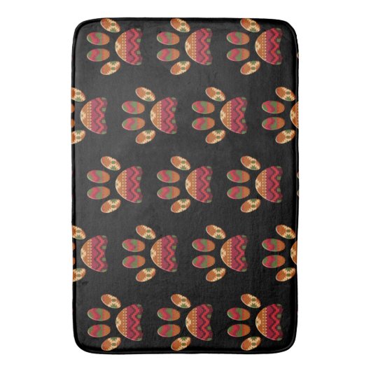 Aztec Pattern Dog Paw Badematte (Vorderseite Vertikal)