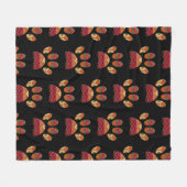 Aztec Pattern Dog Paw Fleecedecke (Vorderseite (Horizontal))