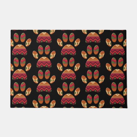 Aztec Pattern Dog Paw Fußmatte (Vorderseite)