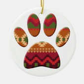 Aztec Pattern Dog Paw Keramik Ornament (Vorne)