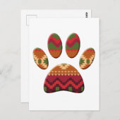 Aztec Pattern Dog Paw Postkarte (Vorne/Hinten)
