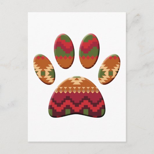 Aztec Pattern Dog Paw Postkarte (Vorderseite)