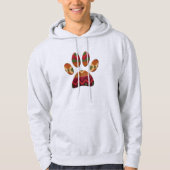 Aztec Pattern Dog Paw Print Hoodie (Vorderseite)