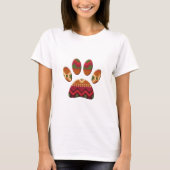 Aztec Pattern Dog Paw Print T-Shirt (Vorderseite)