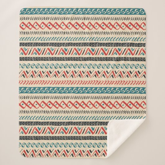 Aztec Pattern Fleecedecke Sherpadecke (Vorderseite)