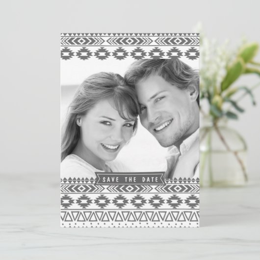 AZTEC PATTERN FOTO ANKÜNDIGUNG DATUM FREIHALTEN (Stehend Vorderseite)