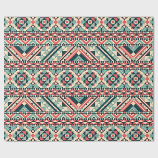 Aztec Pattern Geometric Trendy Modern Tribe Geschenkpapier (Flach)