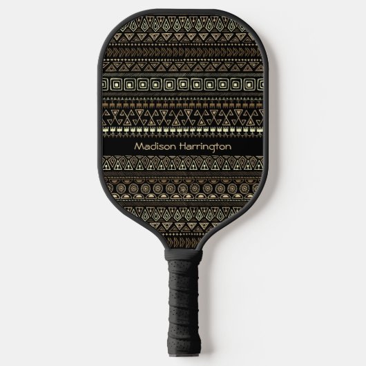 Aztec Pattern Individuelle Name Pickleball Schläger (Vorderseite)
