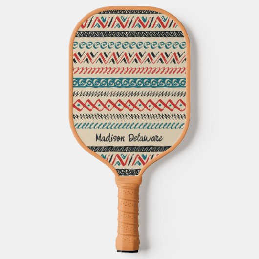 Aztec Pattern Individuelle Name Pickleball Schläger (Rückseite)