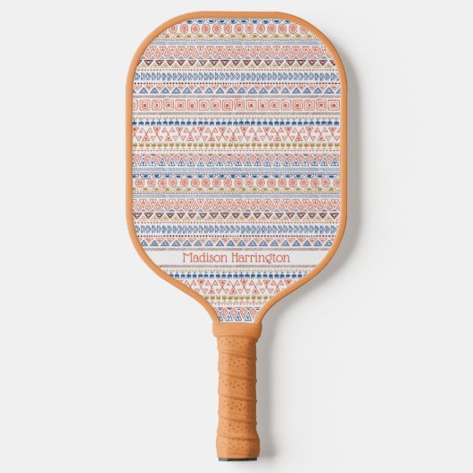 Aztec Pattern Individuelle Name Pickleball Schläger (Vorderseite)