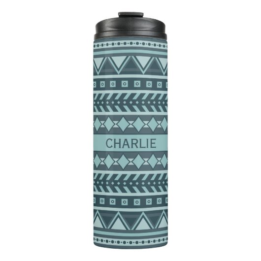 Aztec Pattern individuelle Name tumbler Thermosbecher (Vorderseite)