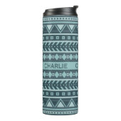 Aztec Pattern individuelle Name tumbler Thermosbecher (Nach links gedreht)