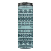 Aztec Pattern individuelle Name tumbler Thermosbecher (Rückseite)