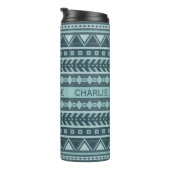 Aztec Pattern individuelle Name tumbler Thermosbecher (Nach rechts gedreht)