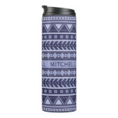 Aztec Pattern individuelle Name tumbler Thermosbecher (Nach rechts gedreht)