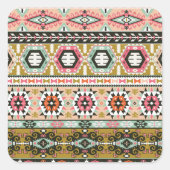Aztec Pattern Tribal Art Square Sticker (Vorderseite)