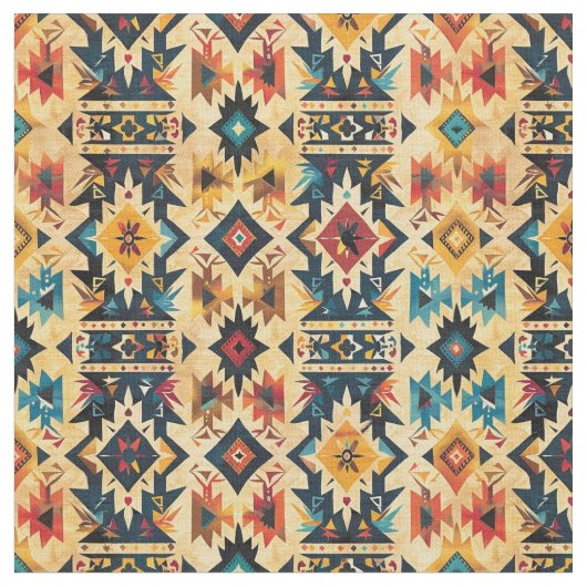 Aztec Pattern-Vibrant Tribal Geometric Stoff (Nahaufnahme)
