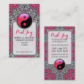 Aztec Pink Joy YinYang New Age Yoga Business Card Visitenkarte (Vorne/Hinten)