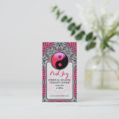 Aztec Pink Joy YinYang New Age Yoga Business Card Visitenkarte (Stehend Vorderseite)