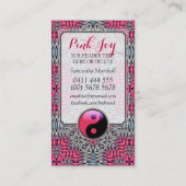 Aztec Pink Joy YinYang New Age Yoga Business Card Visitenkarte (Rückseite)