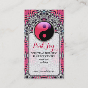 Aztec Pink Joy YinYang New Age Yoga Business Card Visitenkarte