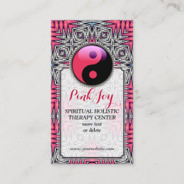 Aztec Pink Joy YinYang New Age Yoga Business Card Visitenkarte