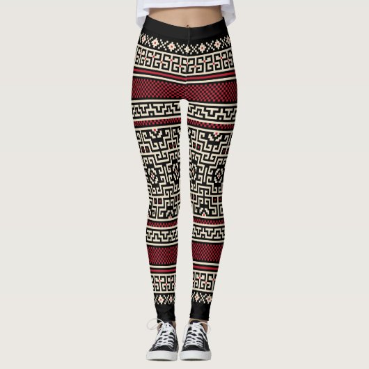 Aztec Print Women's Leggings (Vorderseite)