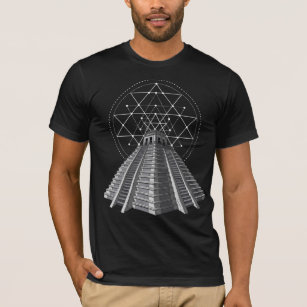 Aztec Pyramid Ancient Mayan Sacred Geometry T-Shirt