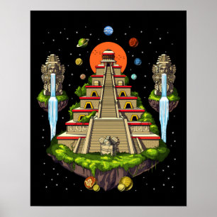 Aztec Pyramid Island Poster