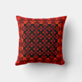 Aztec Red Leafy Ethnic Style Muster Kissen (Rückseite)
