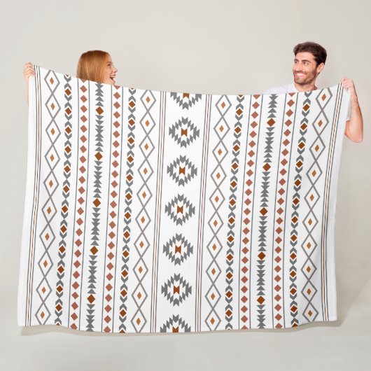 Aztec Reds Grays White Mixed Motifs Muster Fleecedecke (Beispiel)