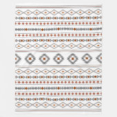 Aztec Reds Grays White Mixed Motifs Muster Fleecedecke (Vorderseite)