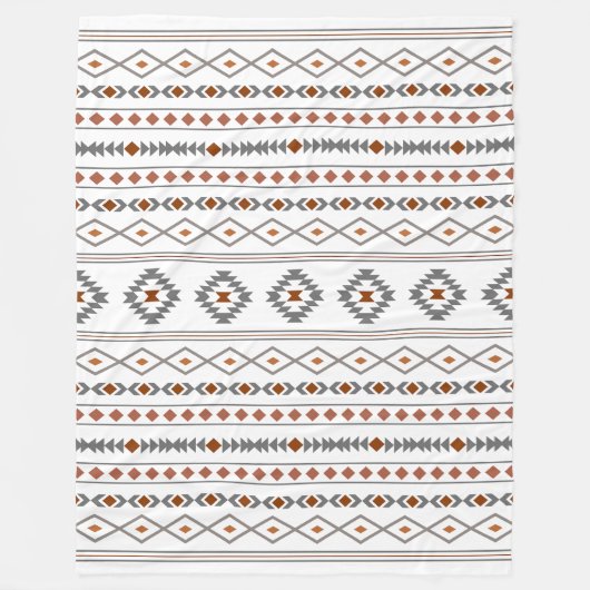Aztec Reds Grays White Mixed Motifs Muster Fleecedecke (Vorderseite)