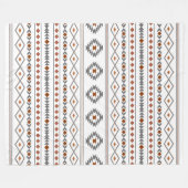 Aztec Reds Grays White Mixed Motifs Muster Fleecedecke (Vorderseite (Horizontal))