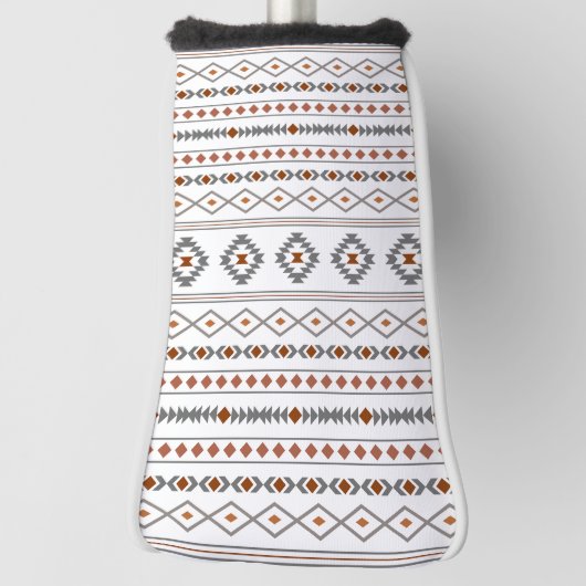 Aztec Reds Grays White Mixed Motifs Muster Golf Headcover (Rotieren 90)