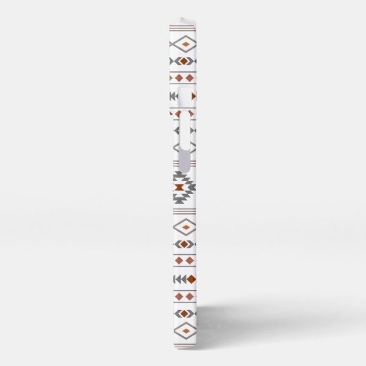 Aztec Reds Grays White Mixed Motifs Muster iPhone Hülle (Linke Seite)
