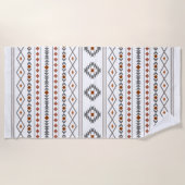 Aztec Reds Grays White Mixed Motifs Muster Strandtuch (Vorderseite)