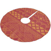 Aztec Retro: Vintages Musterdesign. Polyester Weihnachtsbaumdecke (Schrägansicht)