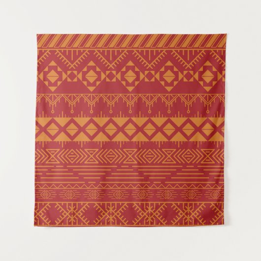 Aztec Retro: Vintages Musterdesign. Wandteppich (Vorderseite)