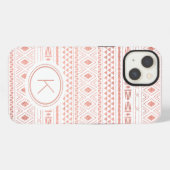 Aztec Rose Gold Geometric Monogram iPhone Hülle (Rückseite (Horizontal))
