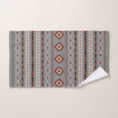 Aztec Rust Cream Brown Gray Mixed Motifs Muster Badhandtuch Set (Handtuch)