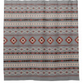 Aztec Rust Cream Brown Gray Mixed Motifs Muster Duschvorhang (Vorderseite)