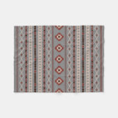 Aztec Rust Cream Brown Gray Mixed Motifs Muster Fleecedecke (Vorderseite (Horizontal))