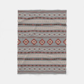 Aztec Rust Cream Brown Gray Mixed Motifs Muster Fleecedecke (Vorderseite)