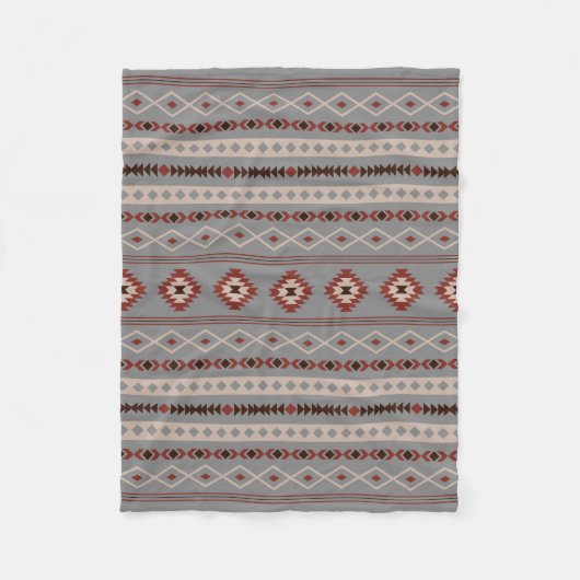 Aztec Rust Cream Brown Gray Mixed Motifs Muster Fleecedecke (Vorderseite)