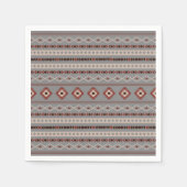 Aztec Rust Cream Brown Gray Mixed Motifs Muster Serviette (Vorderseite)