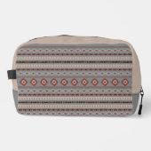 Aztec Rust Cream Brown Gray Mixed Motifs Muster Waschbeutel (Vorderseite)