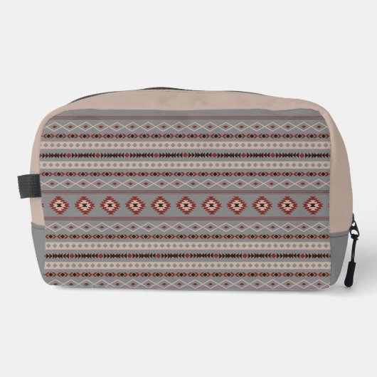 Aztec Rust Cream Brown Gray Mixed Motifs Muster Waschbeutel (Vorderseite)